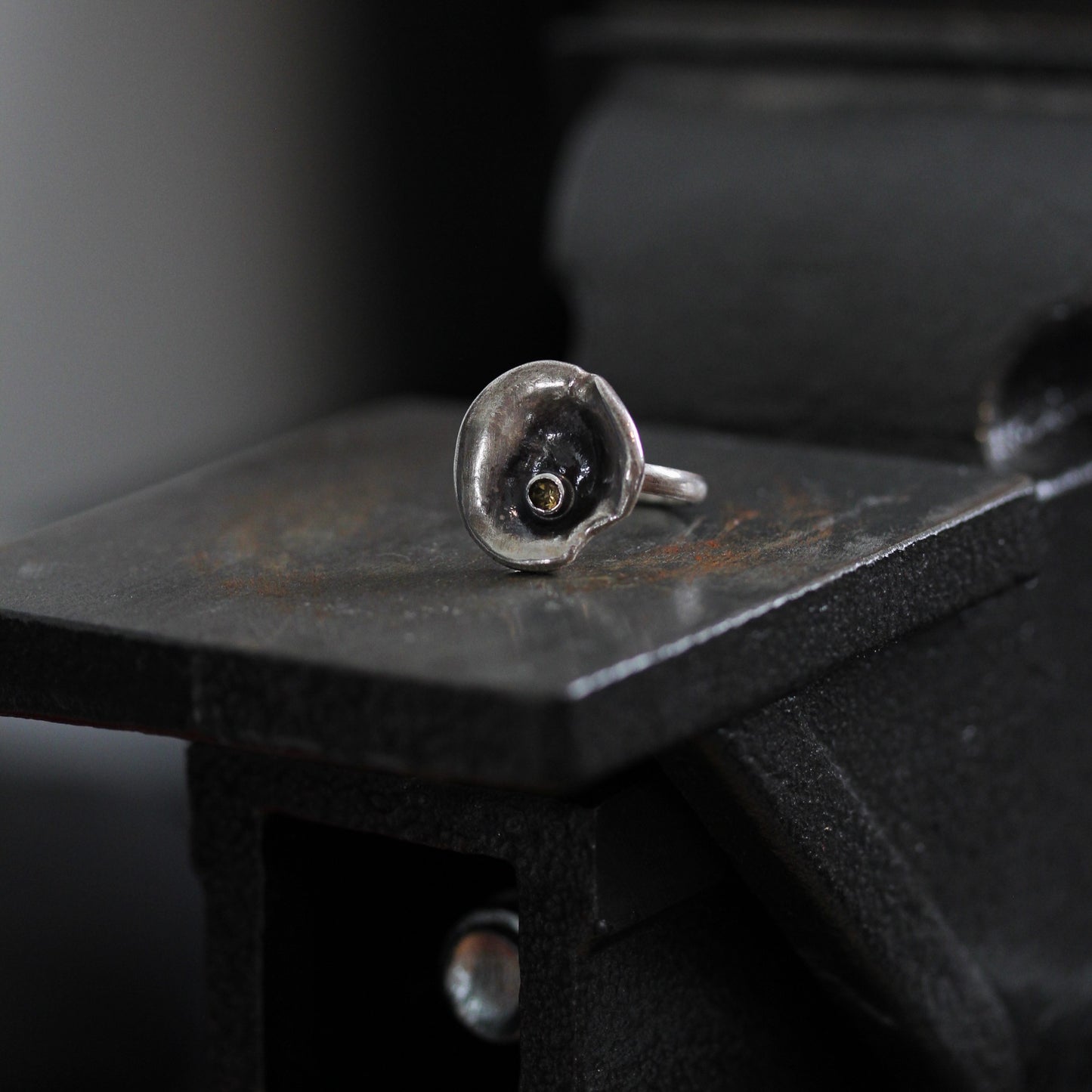 Citrine Lily Pad Ring