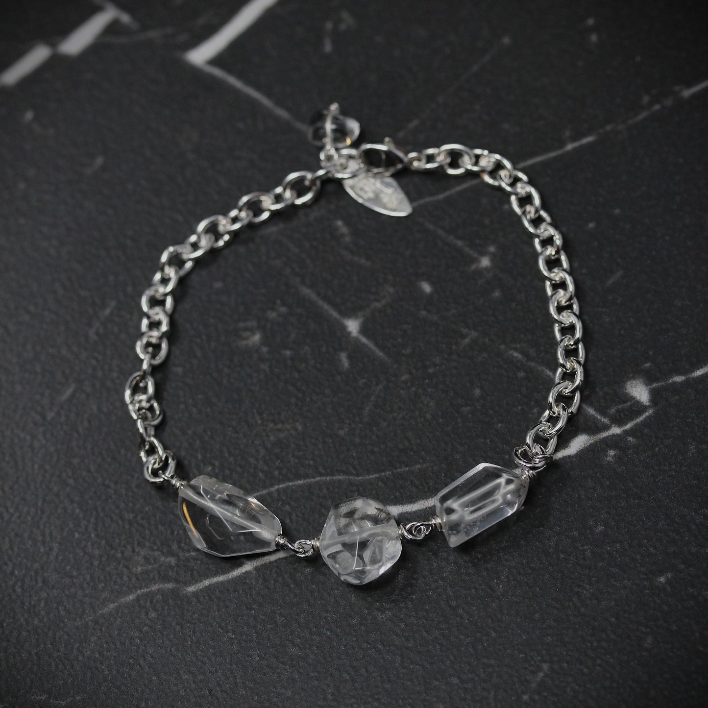 Triple Freeform Quartz Bracelet