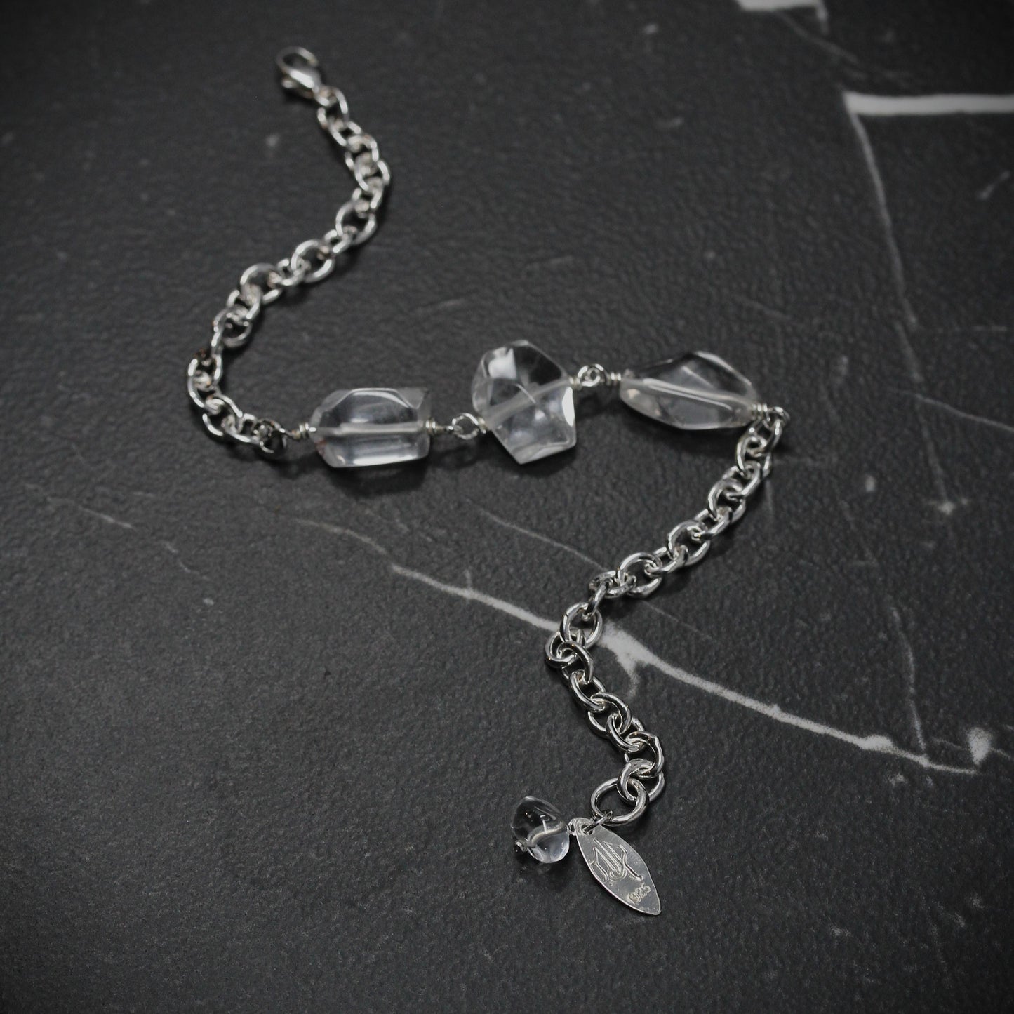 Triple Freeform Quartz Bracelet