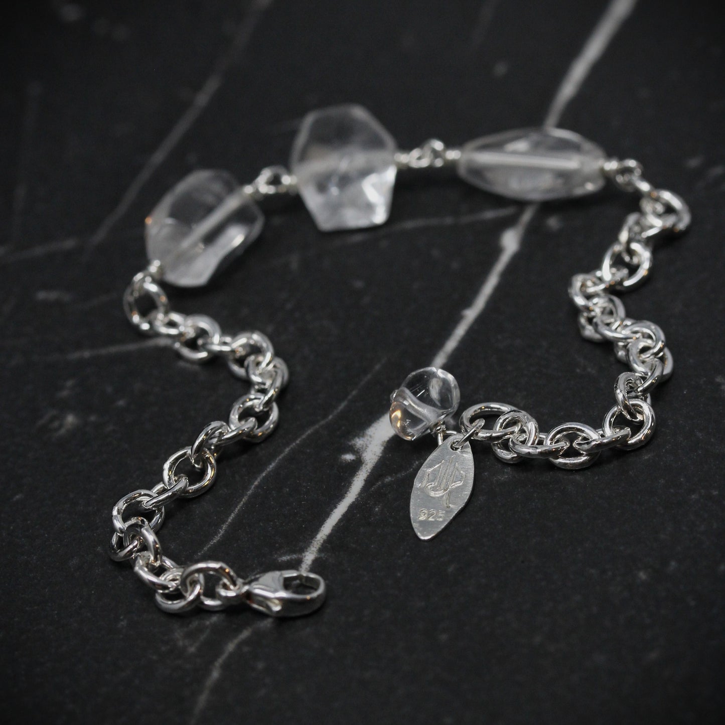 Triple Freeform Quartz Bracelet