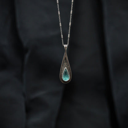 Aqua Apatite Tear Drop Necklace