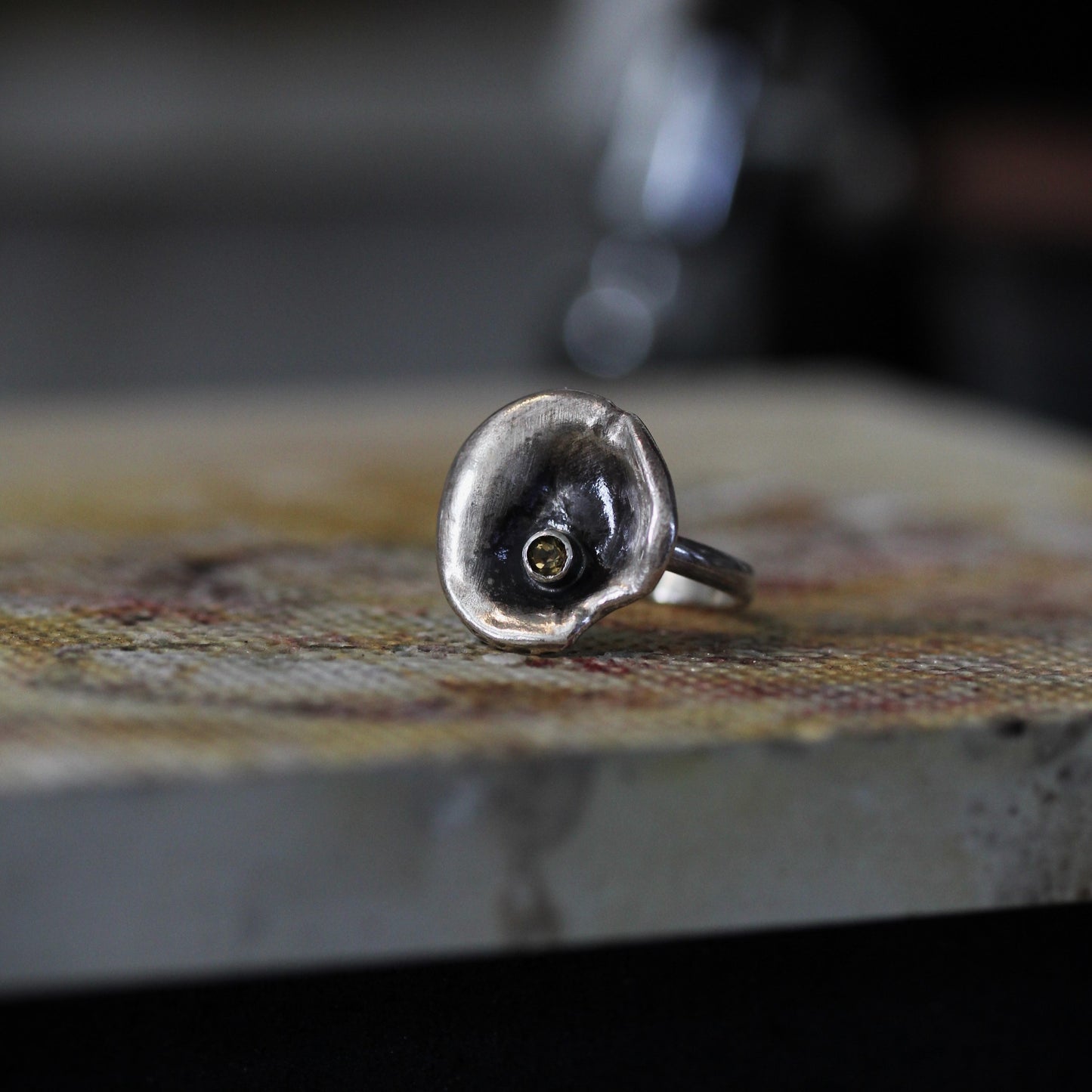 Citrine Lily Pad Ring