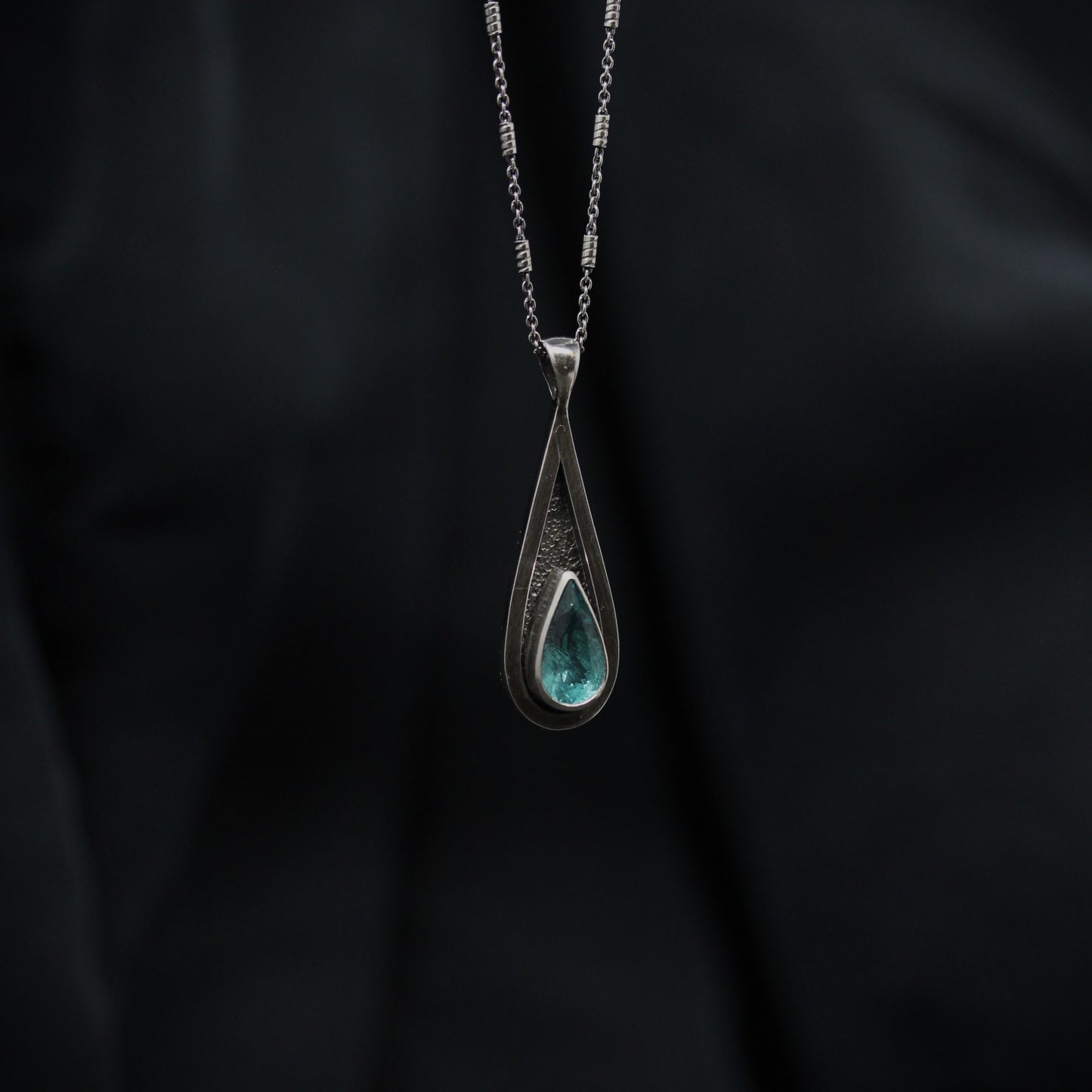 Aqua Apatite Tear Drop Necklace