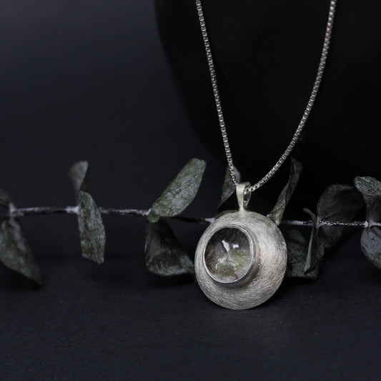 Domed Enhydro Quartz I Necklace