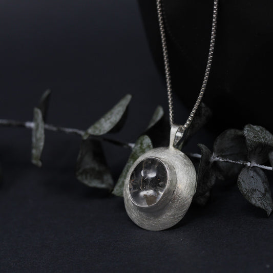 Domed Enhydro Quartz II Necklace