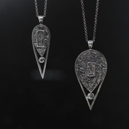 Foil Drop I with Swiss Blue Topaz Necklace