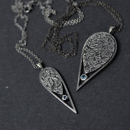 Foil Drop I with Swiss Blue Topaz Necklace