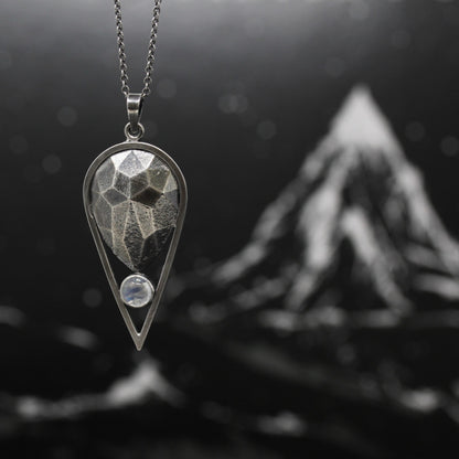 Rhinestone Drop with Moonstone Necklace