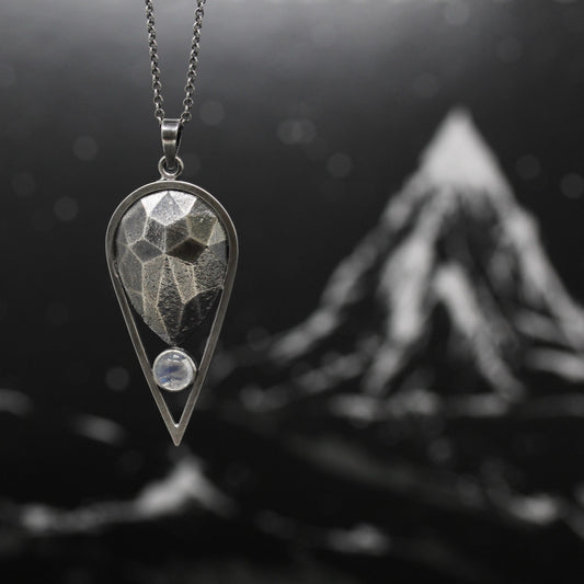 Rhinestone Drop with Moonstone Necklace