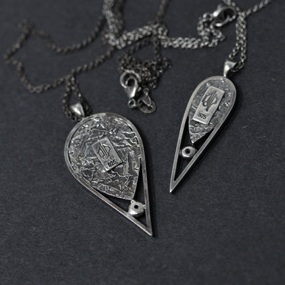 Foil Drop I with Swiss Blue Topaz Necklace