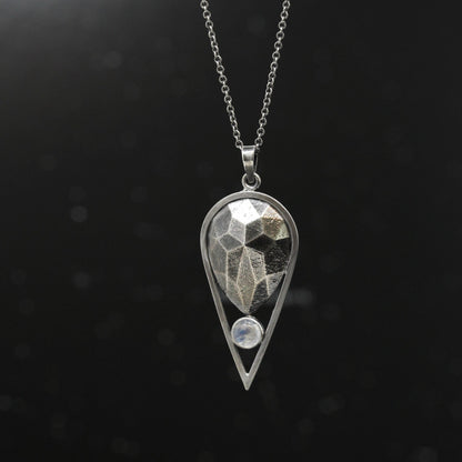 Rhinestone Drop with Moonstone Necklace