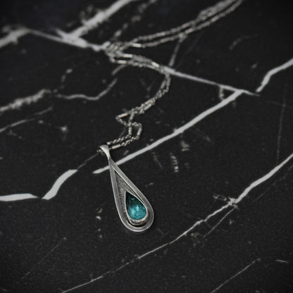 Aqua Apatite Tear Drop Necklace