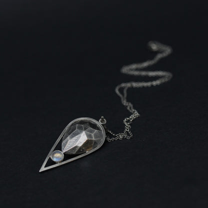 Rhinestone Drop with Moonstone Necklace