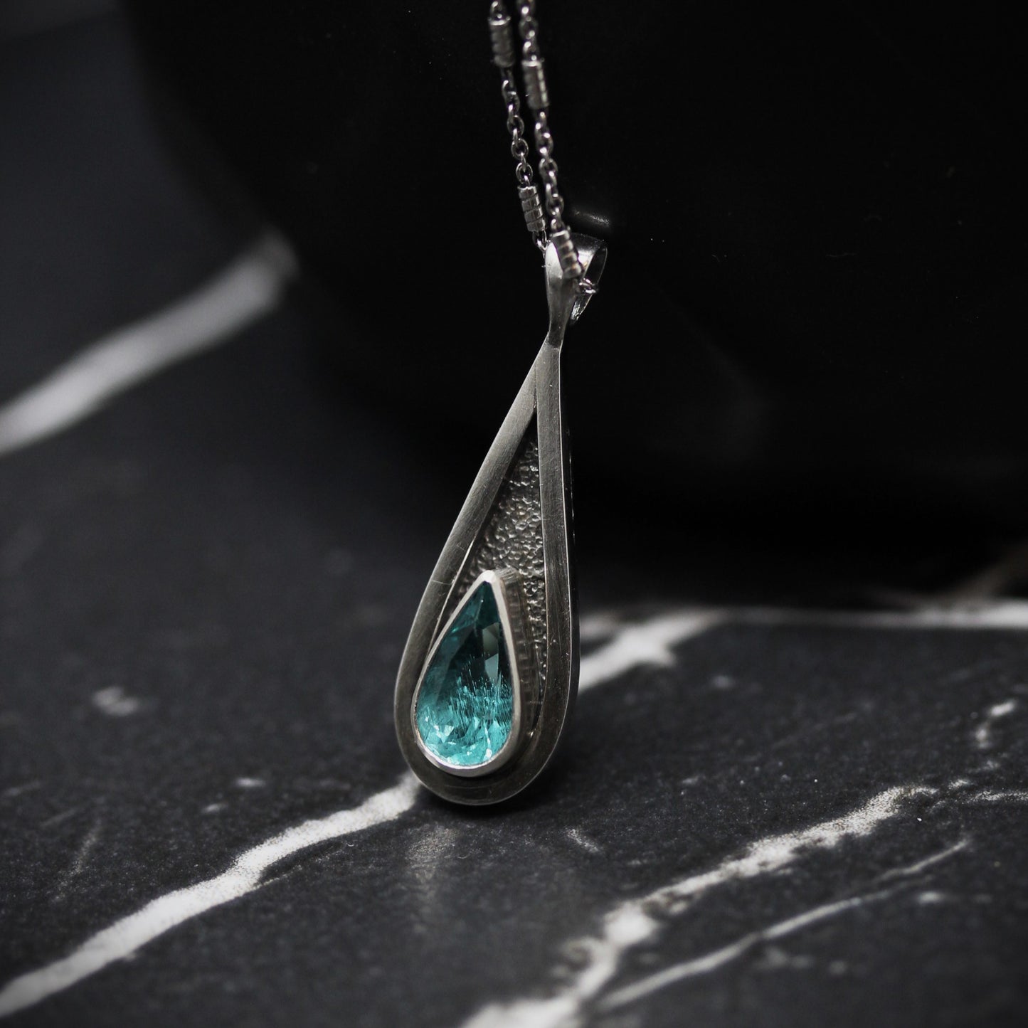 Aqua Apatite Tear Drop Necklace