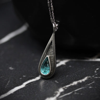 Aqua Apatite Tear Drop Necklace