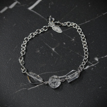 Triple Freeform Quartz Bracelet