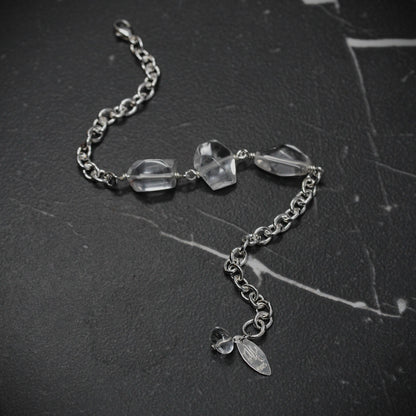 Triple Freeform Quartz Bracelet