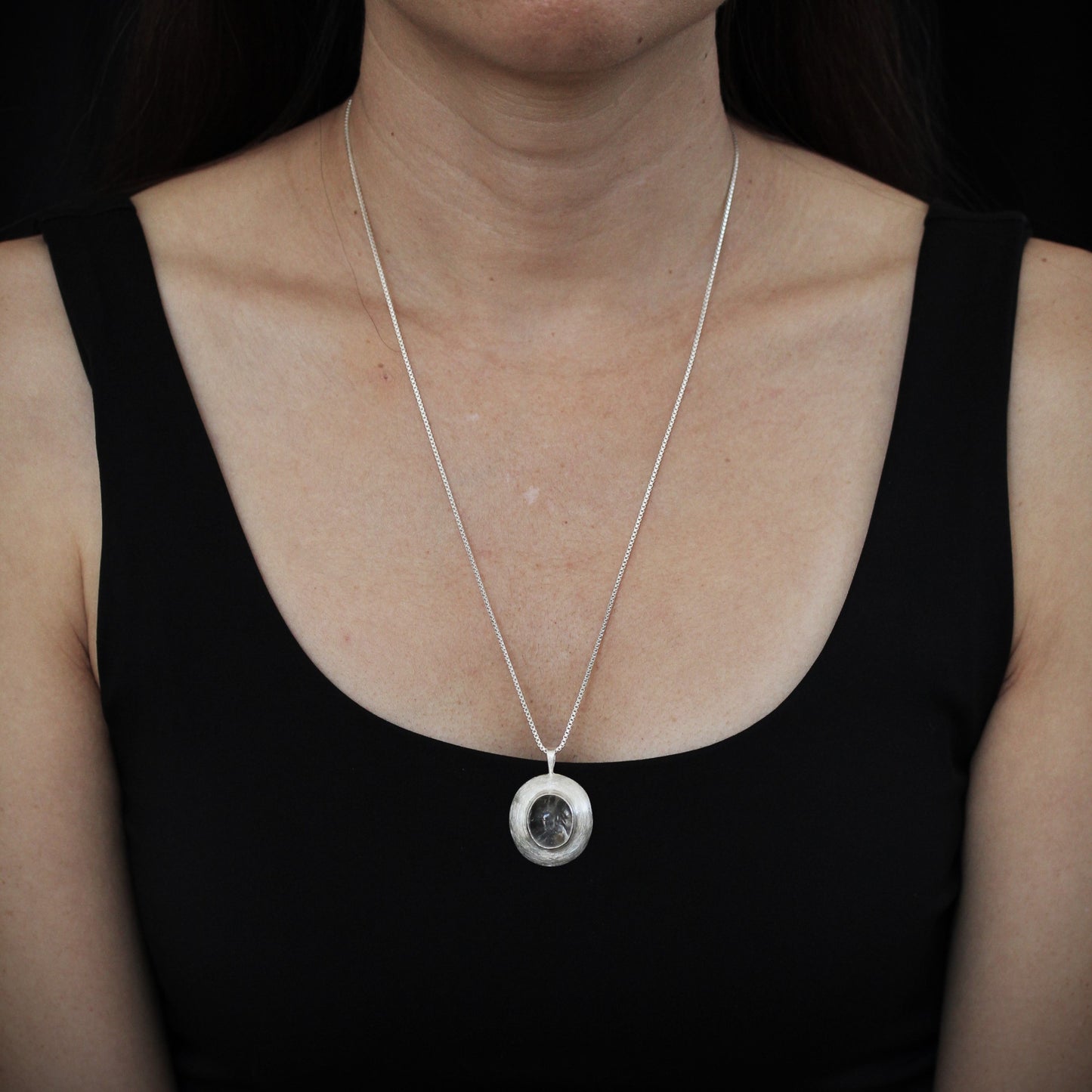 Domed Enhydro Quartz II Necklace