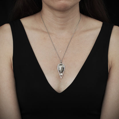Rhinestone Drop with Moonstone Necklace
